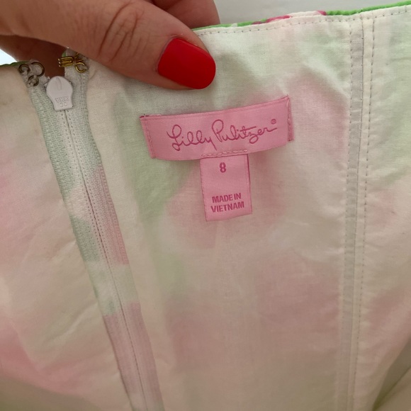 NWT - Lilly Pulitzer Betsy Dress White Garden Party Patch Size 8 - Picture 6 of 6